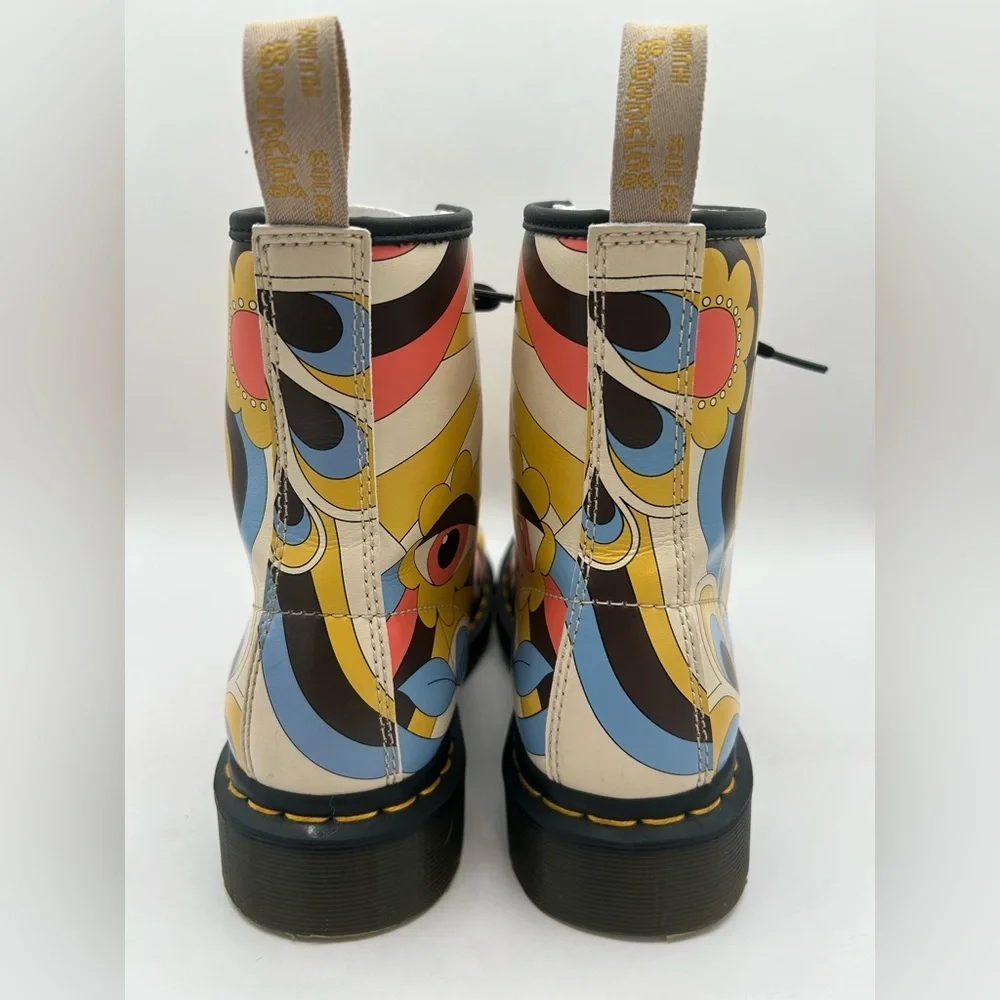 RARE Dr. Martens Vegan Leather 1460 Retro Kemble Lace Up Boots Combat Size 7 Y2K - Picture 11 of 14
